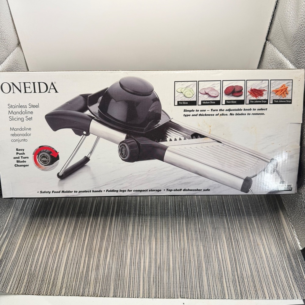 Oneida Stainless Steel Mandoline Slicing Set Adjustable Vegetable Julienne 7985